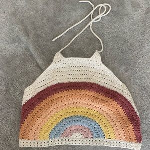 Rainbow Knit Halter Top